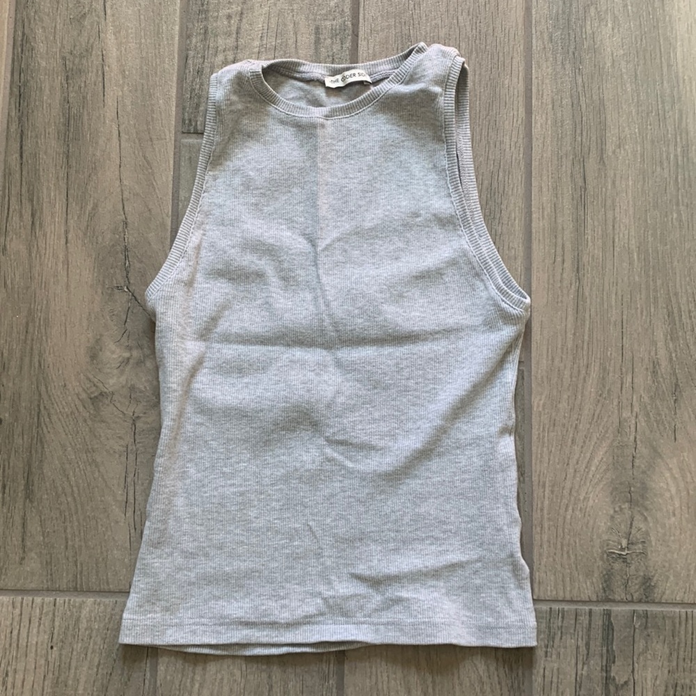 The Odder Side Gray Ribbed Tank Top